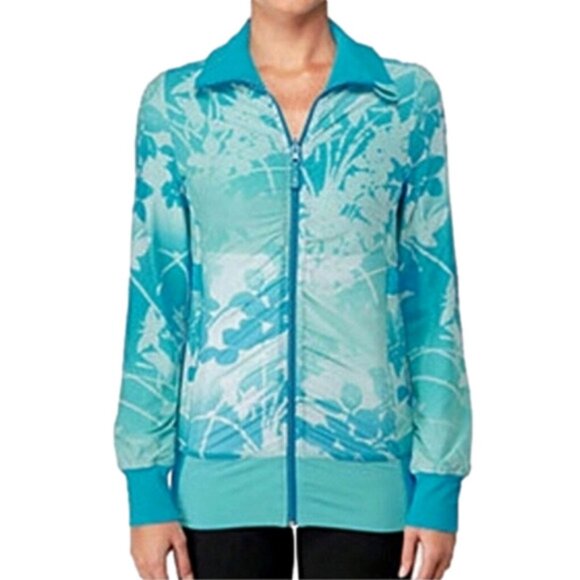 Lululemon Raja Reversible Periwinkle Blue Floral Print Track Jacket Size 6 - Picture 13 of 13
